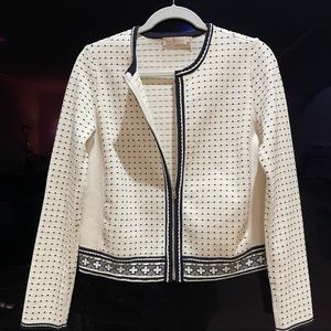 Tory Burch creme colored zip up jacket- size small